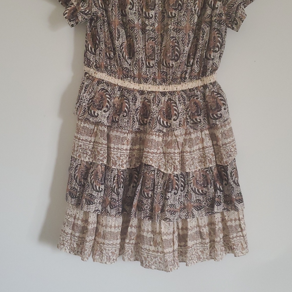 NWOT ULLA JOHNSON KAITLYN FLUTTER SLEEVE DRAWSTRING MINI DRESS IN YARROW - Picture 11 of 14